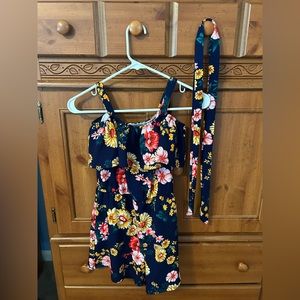 Flower design, off the shoulder romper